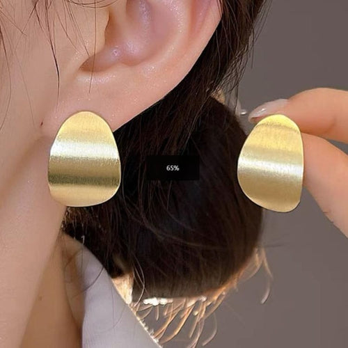 Golden Textured Statement Earrings