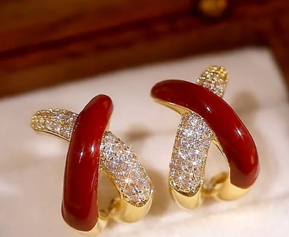 Modern Cross Band Statement Earrings