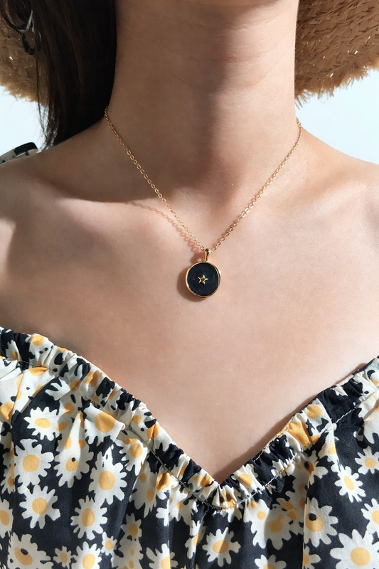 Celestial Charm Enamel Pendant Necklace