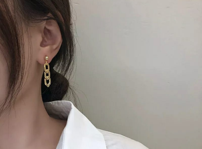 Minimalist Chunky Chain Drop Earrings