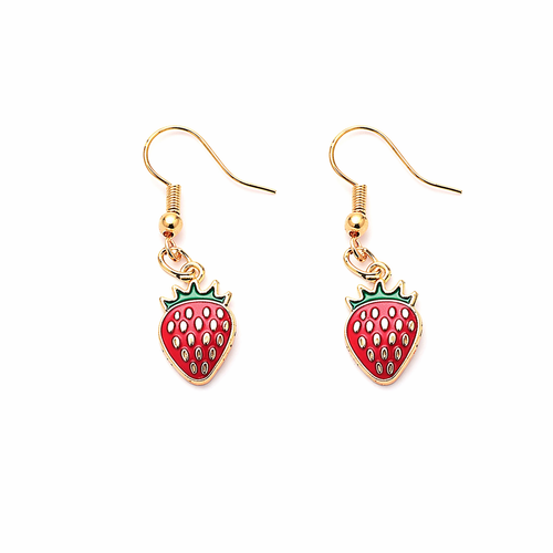 Cute Strawberry Drop Earrings