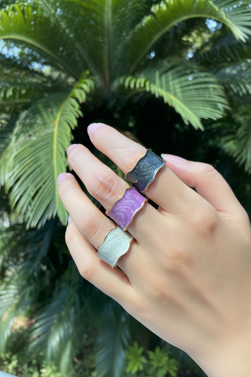 Marble Texture Statement Ring