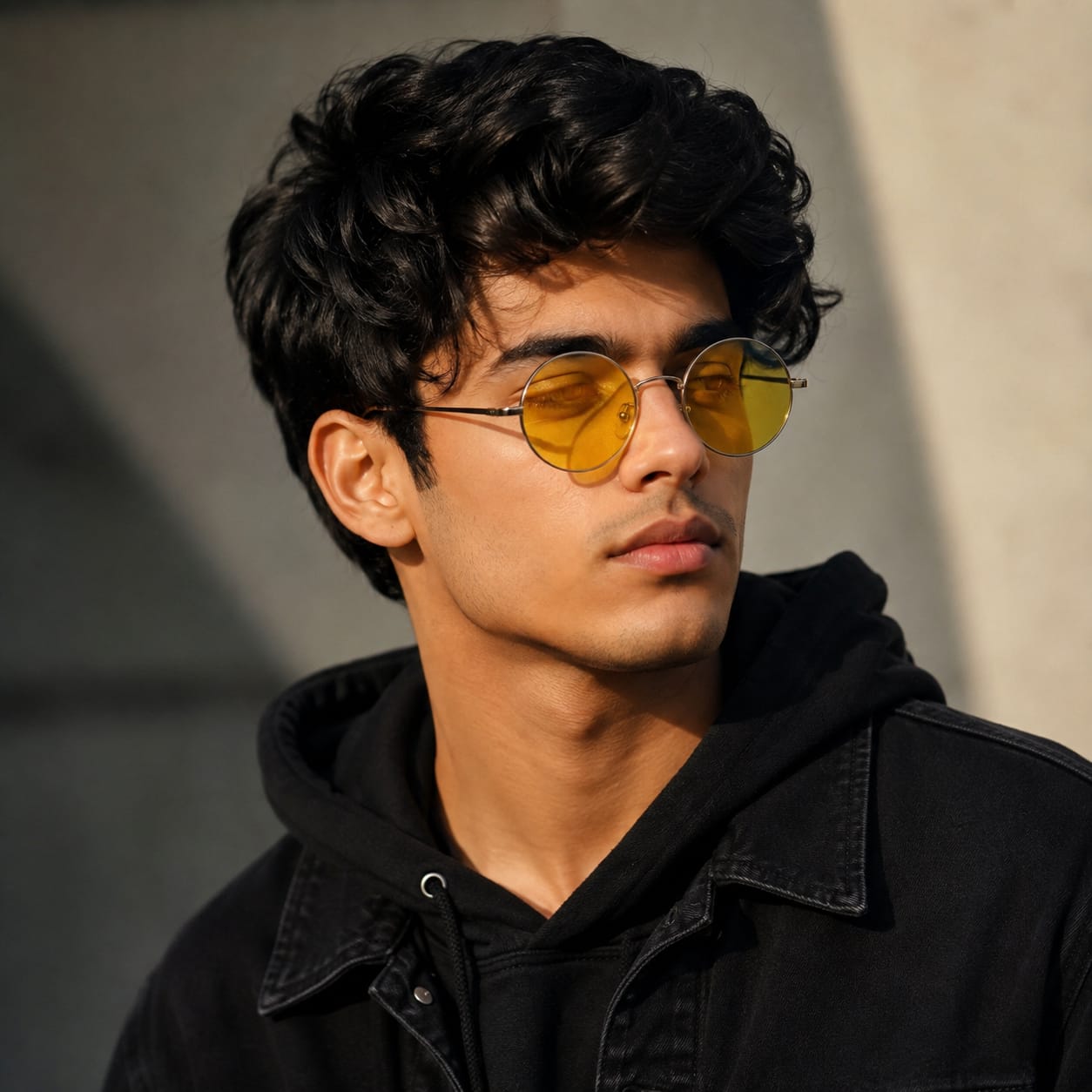 Round Yellow Tinted Sunglasses – Retro Vintage Unisex Fashion Shades