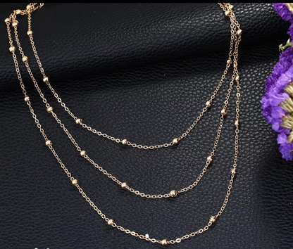 Elegant Layered Beaded Chain Necklace
