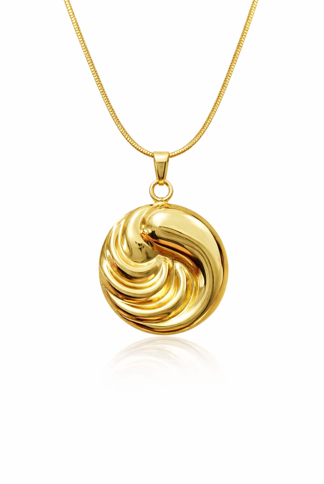 Vintage Swirl Gold Pendant Necklace