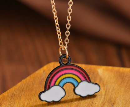 Colorful Rainbow Charm Pendant Necklace