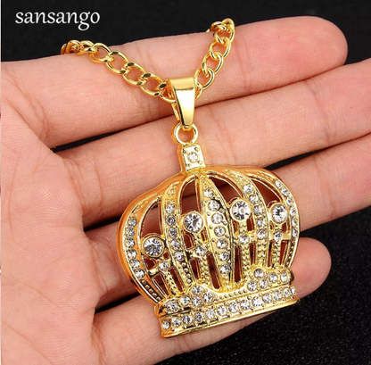 Royal Crown Crystal Pendant Necklace
