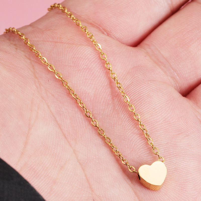 Minimal Heart Pendant Necklace for Women