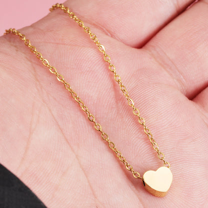 Minimal Heart Pendant Necklace for Women