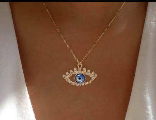 Radiant Crystal Evil Eye Pendant Necklace