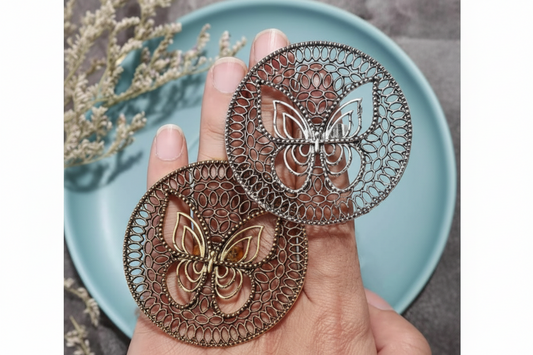 Butterfly Statement Adjustable Ring