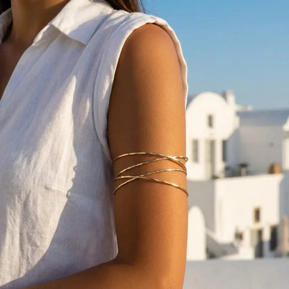 Minimalist Gold Wrap Arm Cuff Bracelet