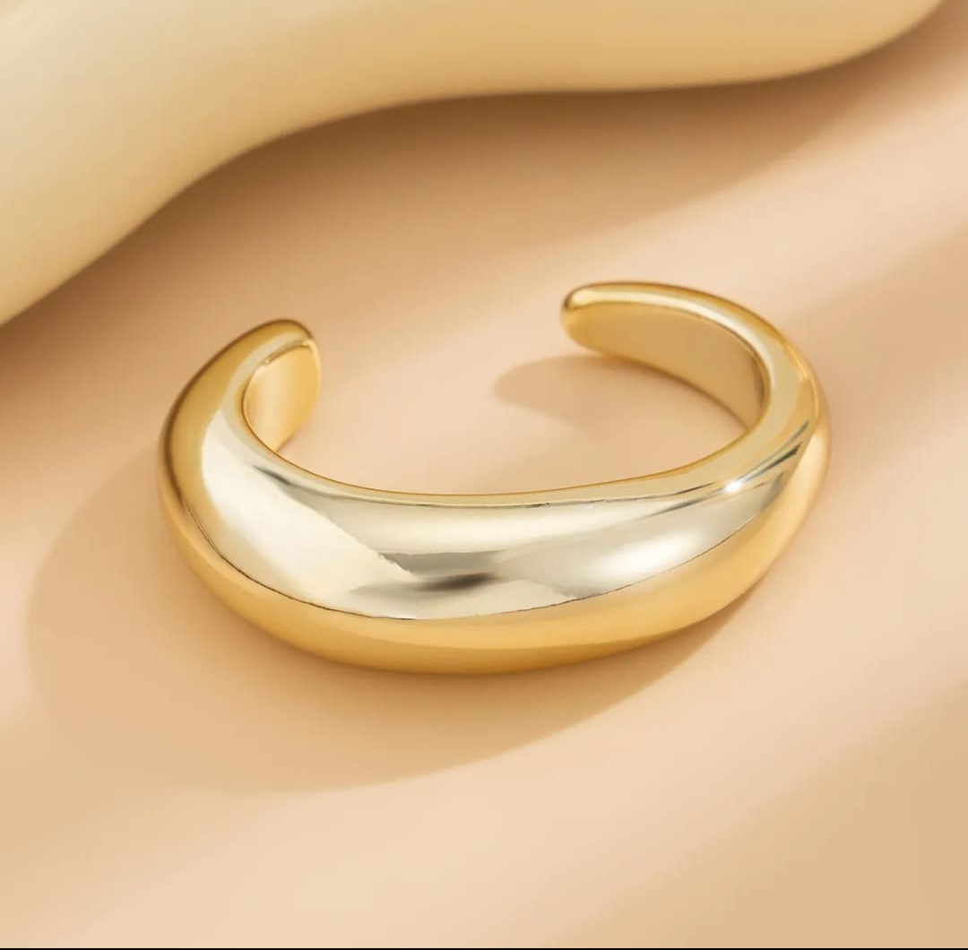 Sculpted Gold Statement Cuff Bracelet