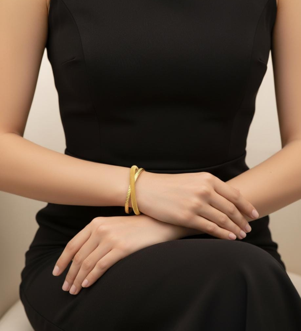 SET OF 2 Luxe Mesh Cuff Bracelet