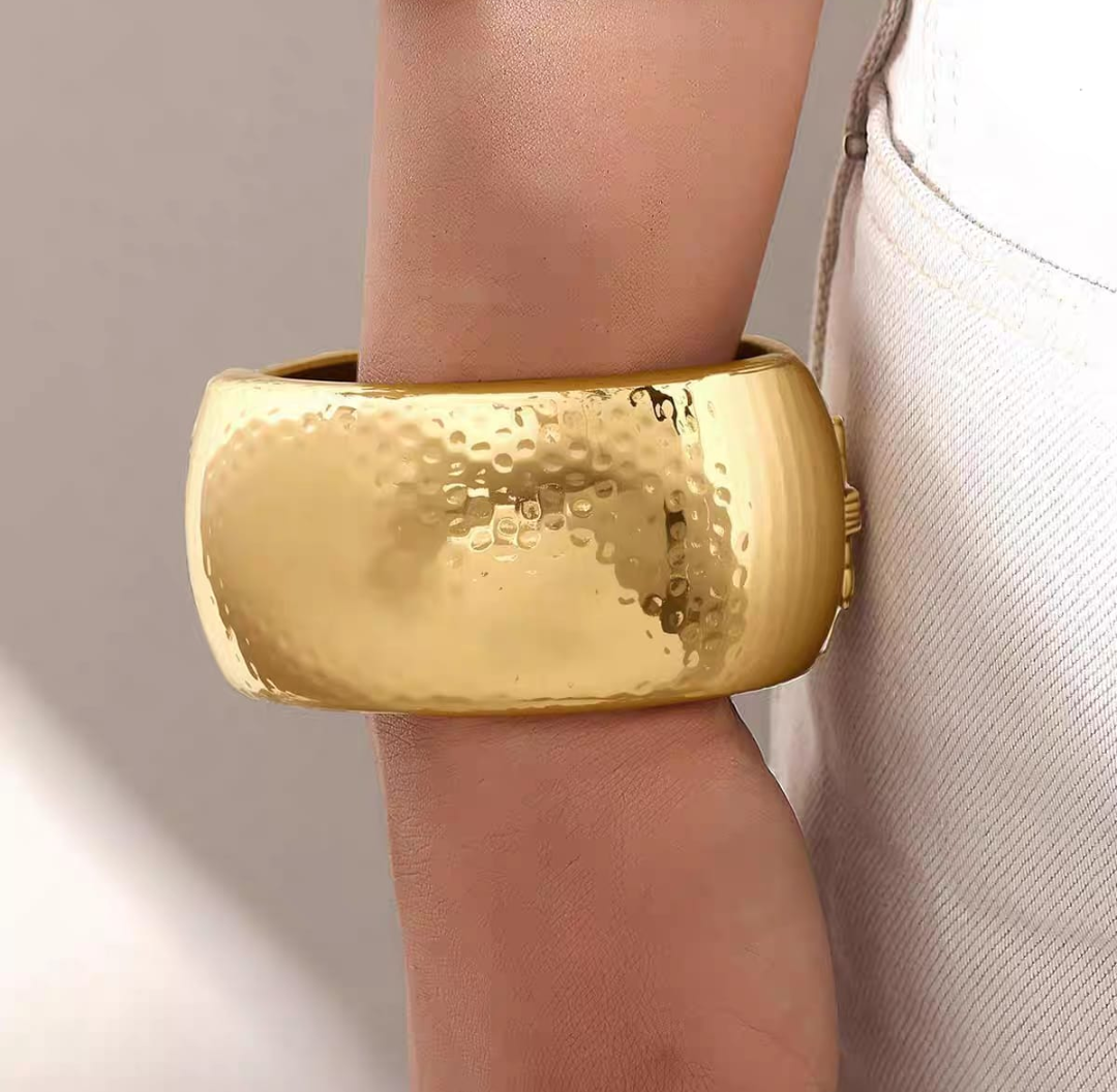 Hammered Gold Cuff Bracelet