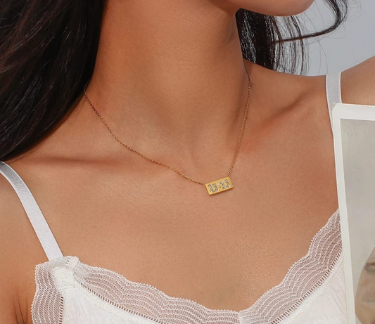 Angel Number 11:11 Crystal Bar Necklace