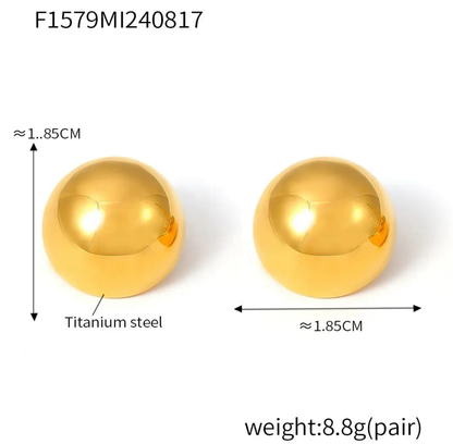 Classic Gold Dome Stud Earrings