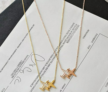 Minimalist Airplane Pendant Necklace