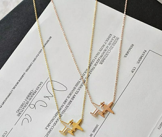 Minimalist Airplane Pendant Necklace