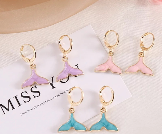Minimalist Mermaid Tail Hoop Earrings