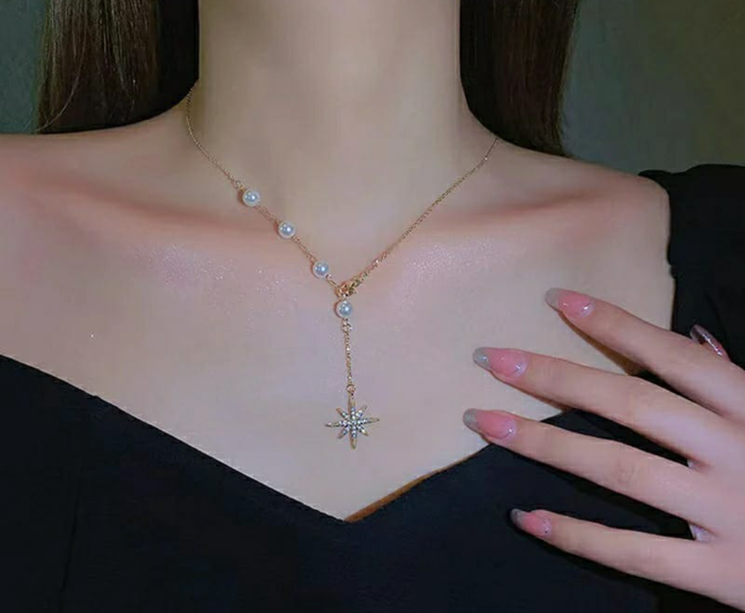 Celestial Pearl Drop Necklace