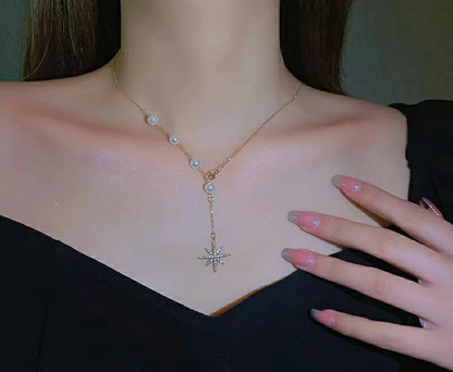 Celestial Pearl Drop Necklace