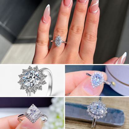 Luxury Crystal Statement Ring Set (5 Pieces)
