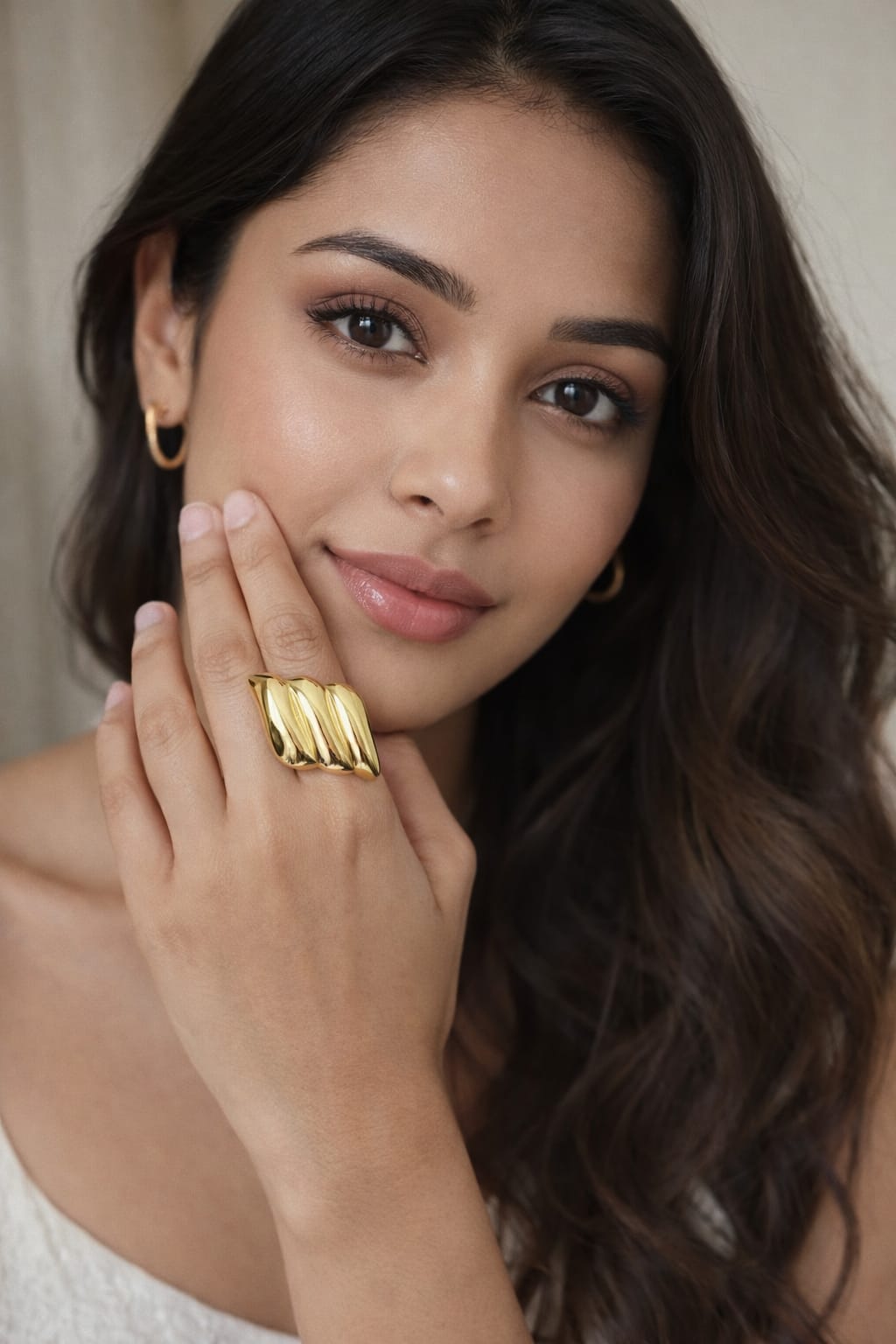 Chunky Gold Statement Finger Ring