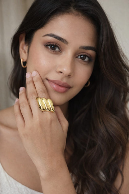 Chunky Gold Statement Finger Ring