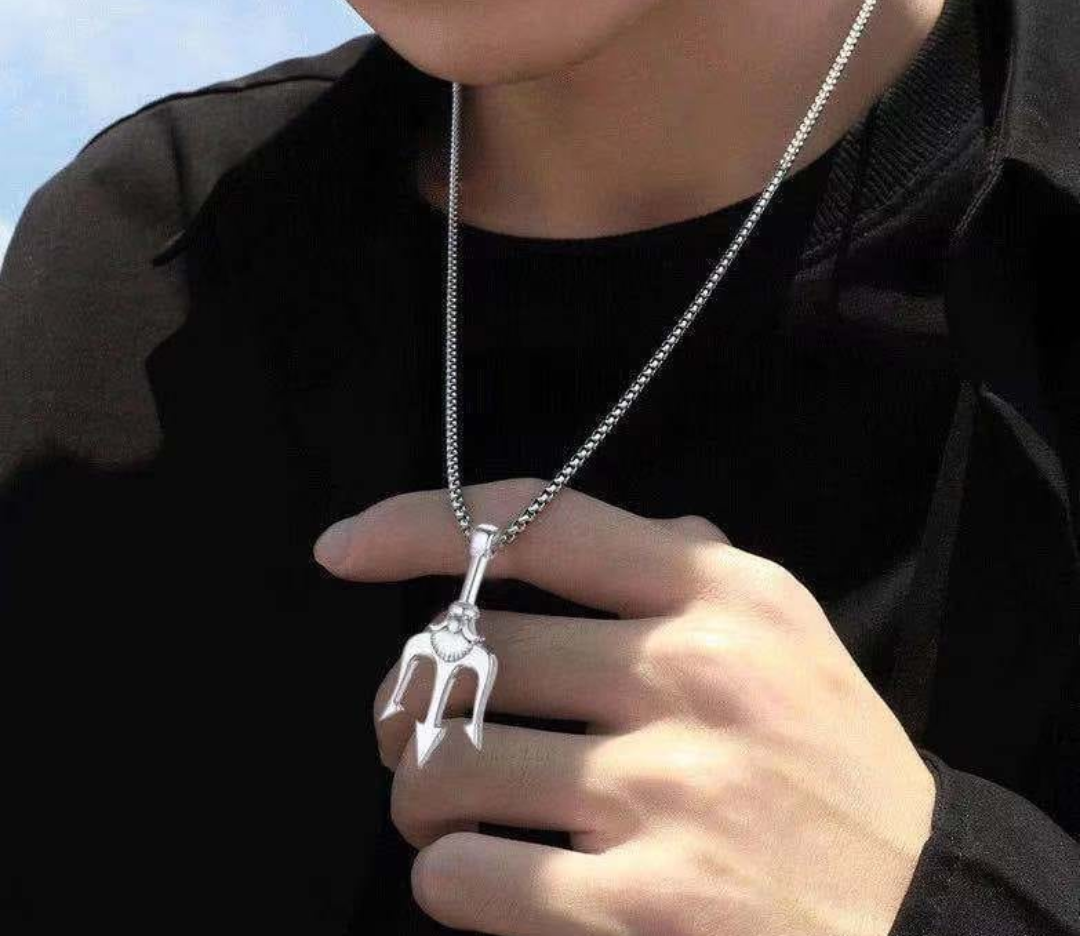 Titan Trident Pendant Necklace