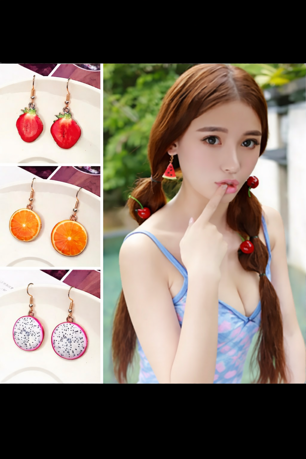 Cute Fruit Slice Dangle Earrings