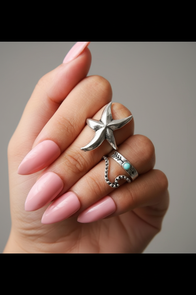 Ocean Vibes Starfish Ring Set