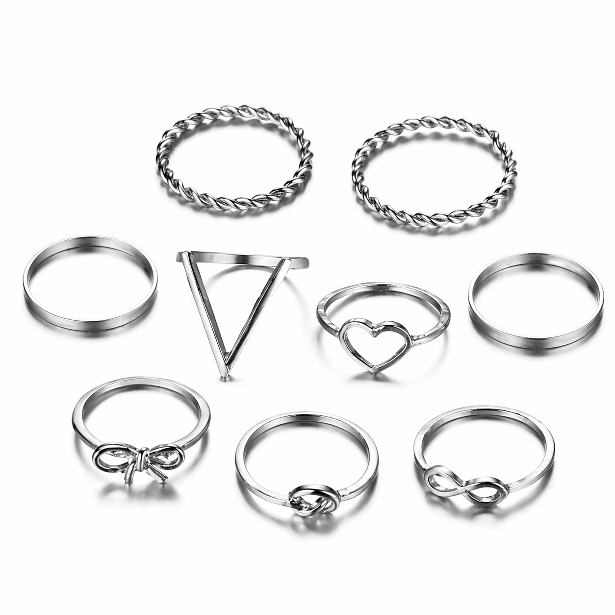 Minimal Silver Ring Combo Set ✨💍