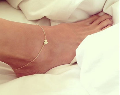 Delicate Heart Charm Anklet