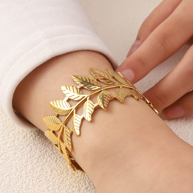 Gold Leaf Cuff Bracelet