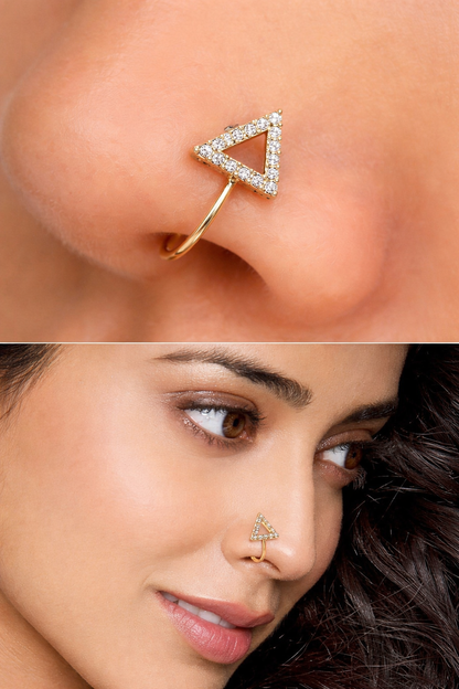 Triangle shape nose pin