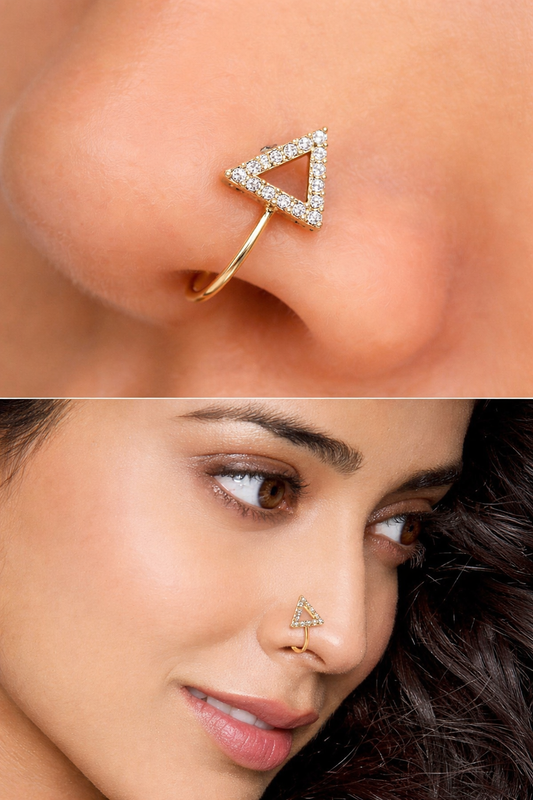Triangle shape nose pin