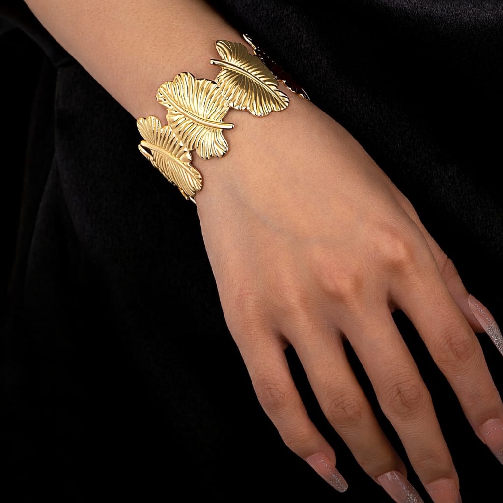 Gold Butterfly Cuff Bracelet – Elegant Butterfly Statement Bangle
