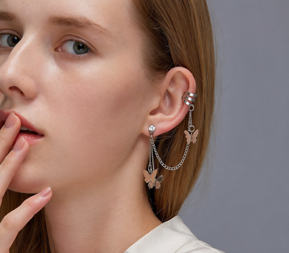 Butterfly Chain Ear Cuff Earrings