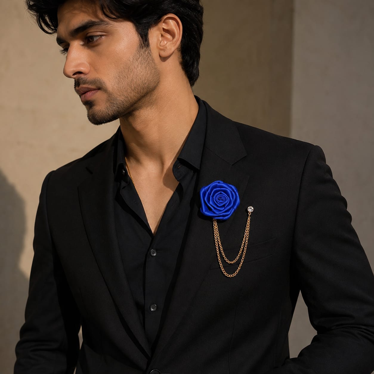 Rose Chain Brooch for Men