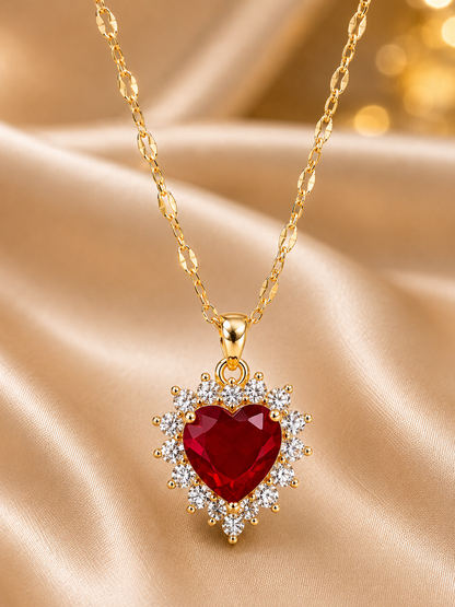 Red Heart Pendant Necklace