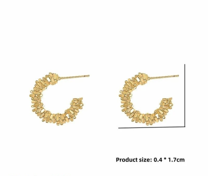 Chic Textured Gold Hoop Earrings