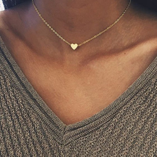 Minimal Heart Pendant Necklace for Women