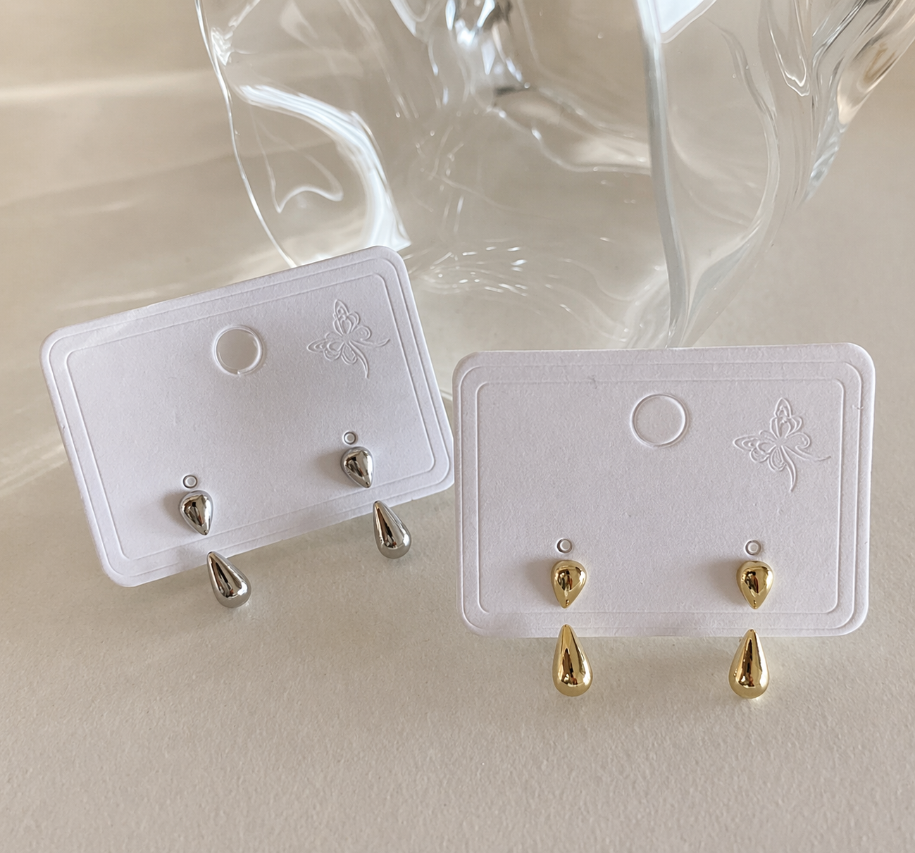 Minimalist Teardrop Stud Drop Earrings