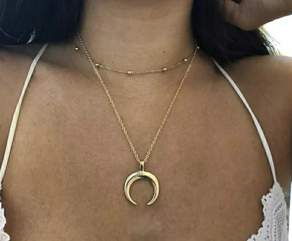 Minimalist Crescent Moon Pendant Necklace
