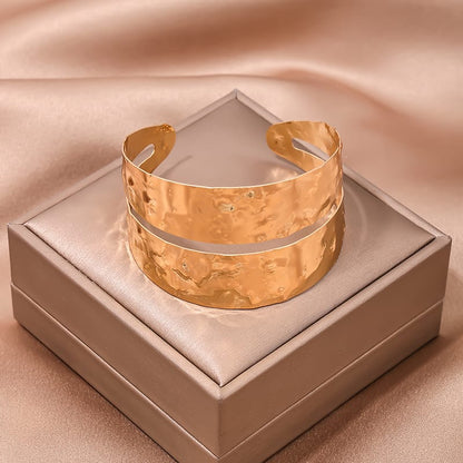 Gold-Tone Hammered Cuff Bracelet