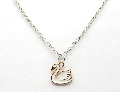 Minimalist Swan Charm Necklace