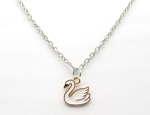 Minimalist Swan Charm Necklace