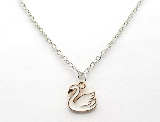 Minimalist Swan Charm Necklace