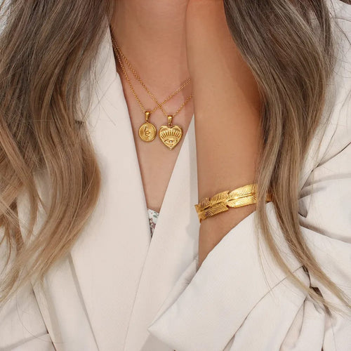 Gold Feather Cuff Bracelet